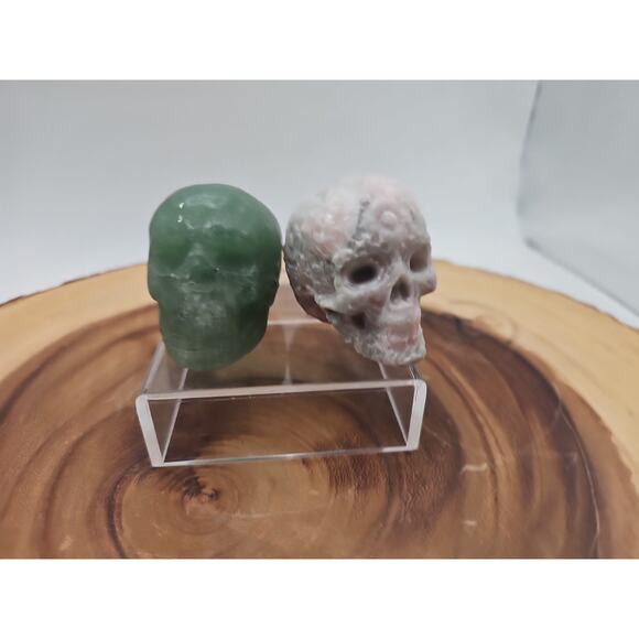 Pink Opal &Fluorite Skulls. .60lb 49mm - Picture 14 of 16